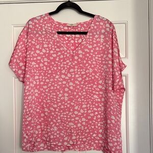 Entro Pink and White Patterned Blouse